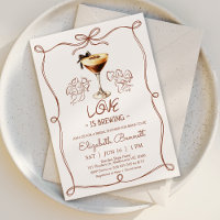 Whimsical Tan Drawn Love Is Brewing Bridal Shower