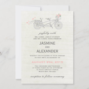 Whimsical Tandem Bicycle - Wedding Invitation