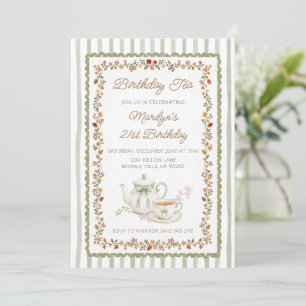 Whimsical Tea Birthday Party ANY AGE Invitation