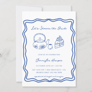 Whimsical Tea Doodle Bridal Shower Invitation