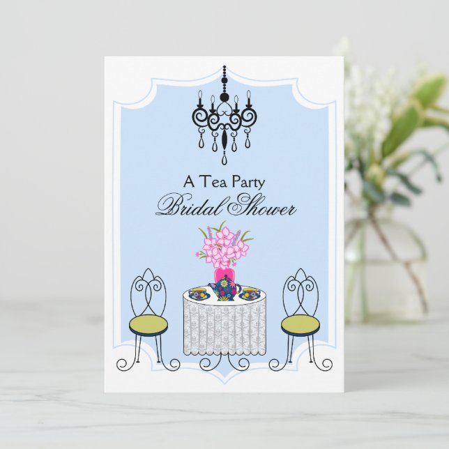 Whimsical Tea Party Invitation (Standing Front)