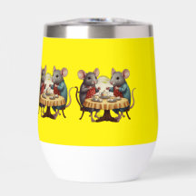 Whimsical Tea Party with Mice Illustration on Mug