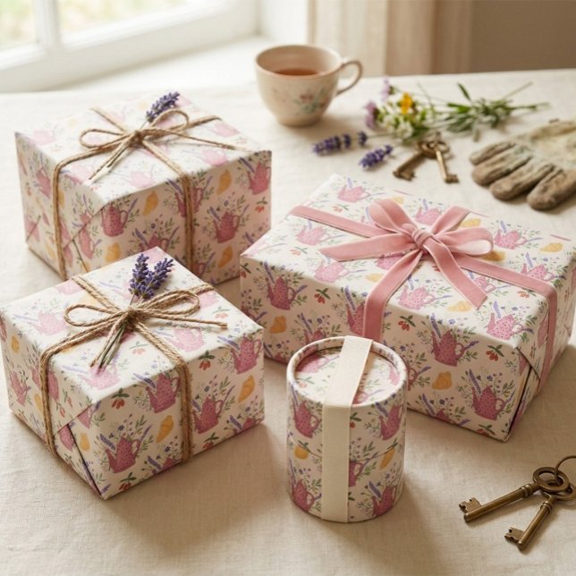 Whimsical Tea Time Doodle Wrapping Paper (Creator Uploaded)