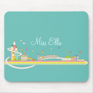 Whimsical Teacher's Scene Personalised Mouse Mat