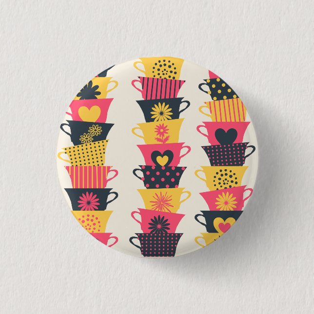 Whimsical Teacups 3 Cm Round Badge (Front)