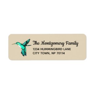 Whimsical Teal Hummingbird Family