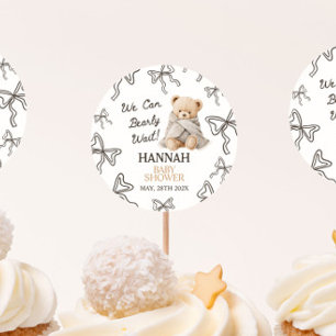 Whimsical Teddy Bear Baby Shower Classic Round Sticker