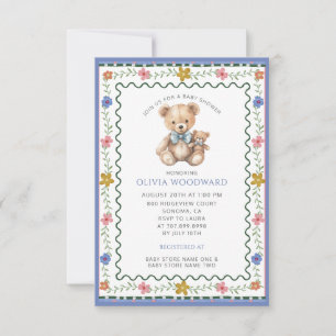 Whimsical Teddy Bear Baby Shower Invitation
