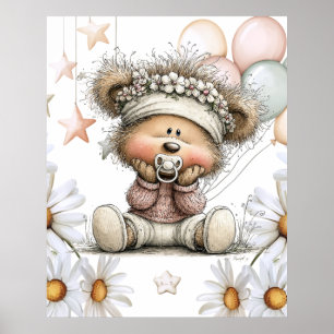 Whimsical Teddy Bear Poster