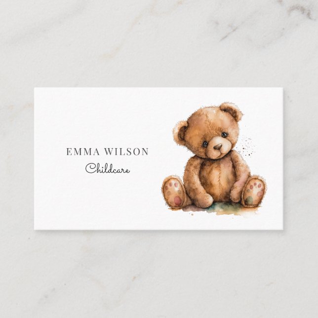 Whimsical Teddy BearChildcare Business Card (Front)