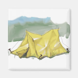 Whimsical Tent Illustration Magnet