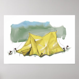 Whimsical Tent Illustration Poster