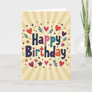 Whimsical Textured Birthday Card