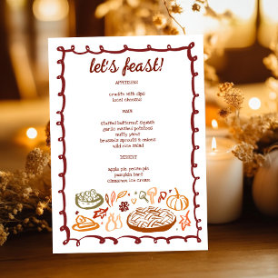 Whimsical Thanksgiving Holiday Vegetarian CUSTOM Menu