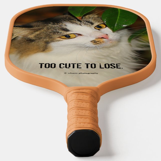 Whimsical The Cat and The Camellia Pickleball Paddle (Laydown)