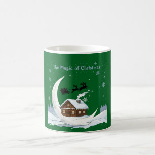 Whimsical "The Magic of Christmas" Santa Sleigh  Coffee Mug