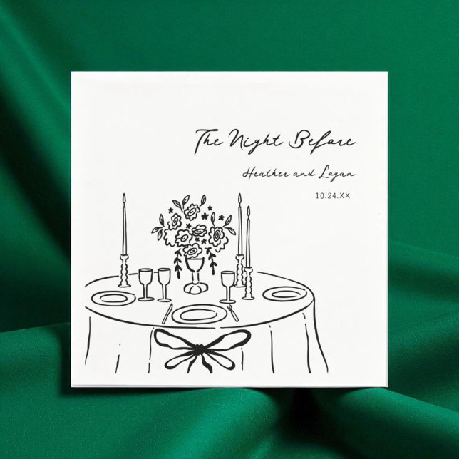 Whimsical The Night Before Rehearsal Dinner Table Napkin (Creator Uploaded)