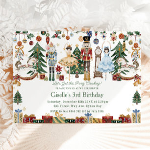 Whimsical The Nutcracker Christmas Ballet Birthday Invitation