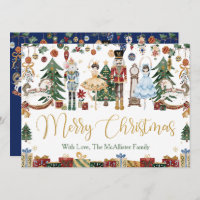 Whimsical The Nutcracker Christmas Ballet Greeting