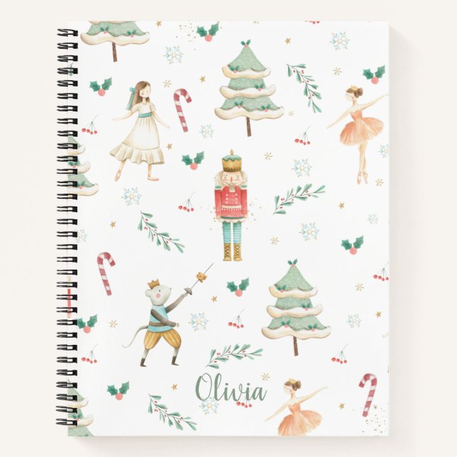 Whimsical The Nutcracker Christmas Birthday Favour Notebook (Front)