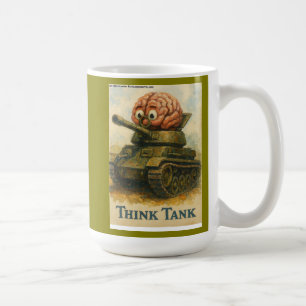 Whimsical Think Tank Cartoon Design Coffee Mug