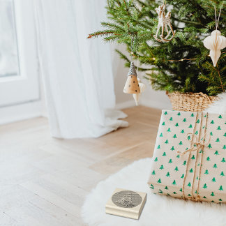 Whimsical Tiger Christmas Tree  Rubber Stamp