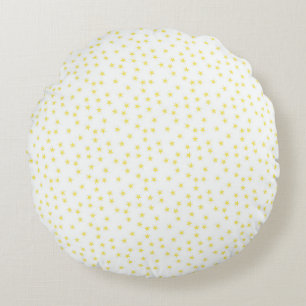 Whimsical Tiny Stars Celestial Seamless Pattern Round Cushion