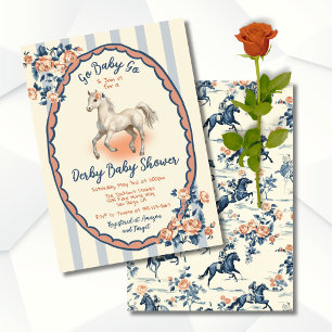 Whimsical Toile Derby Baby Shower Invitation