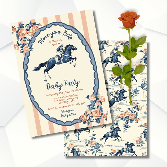 Whimsical Toile Derby Party Invitation (Creator Uploaded)