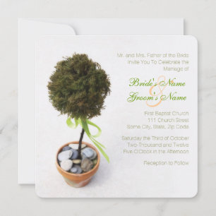 Whimsical Topiary Tree Wedding Invitation