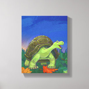 Whimsical Tortoise Art Canvas Print