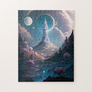 Whimsical Tower Landscape Fantasy Art Jigsaw Puzzle