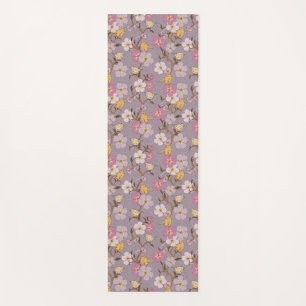 Whimsical Trailing Florals and Birds - Lavender Yoga Mat