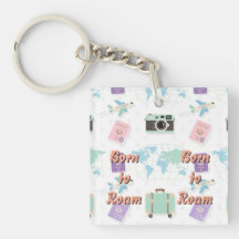 Whimsical Travel Doodle Keychain – Cute Adventure