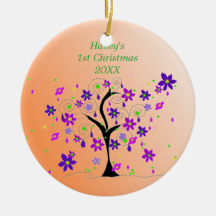 Whimsical Tree Baby's 1st Christmas Ceramic Tree Decoration