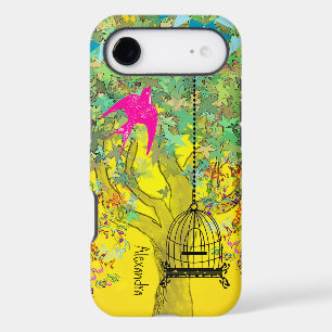 Whimsical Tree Birdcage Bright Colour Musical Note