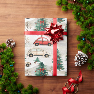 Whimsical tree Christmas wrapping paper