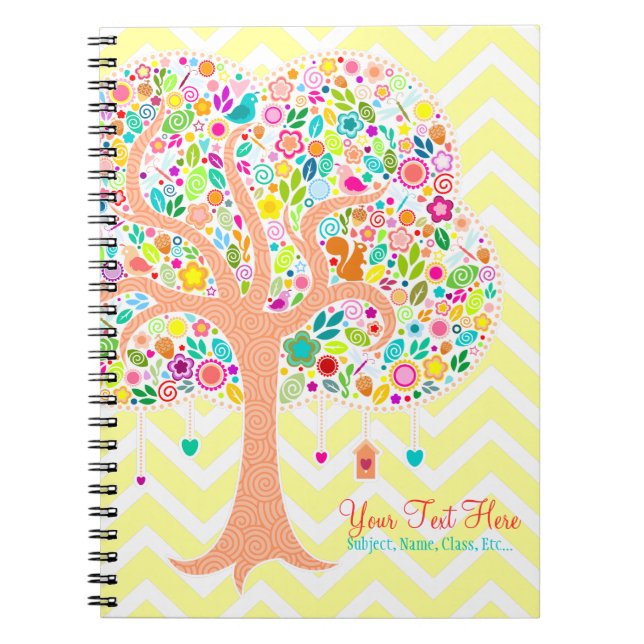 Whimsical Tree - Custom Spiral Notebook (Front)