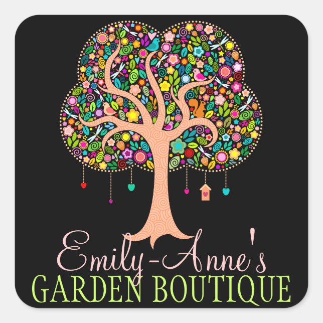 Whimsical Tree - Custom Stickers Labels (Front)