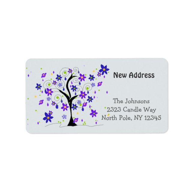 Whimsical Tree New Address Label (Front)