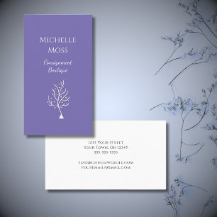 Whimsical Tree of Life Drawing Boho Purple  Business Card