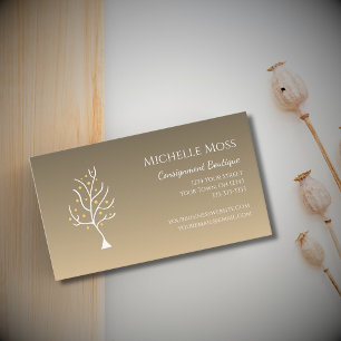 Whimsical Tree of Life Trendy Unique Gold  Business Card