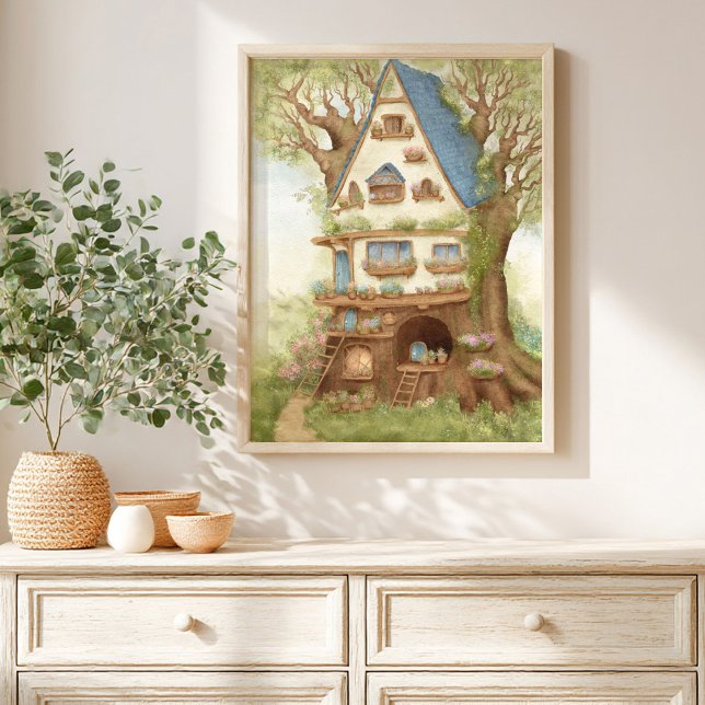  Whimsical Treehouse Storybook kids Poster (Creator Uploaded)