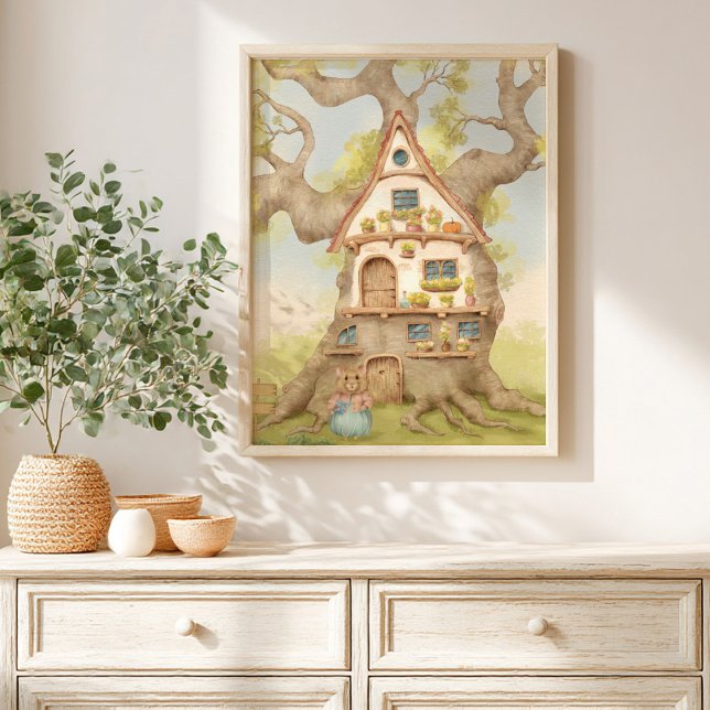  Whimsical Treehouse Storybook kids Poster (Creator Uploaded)