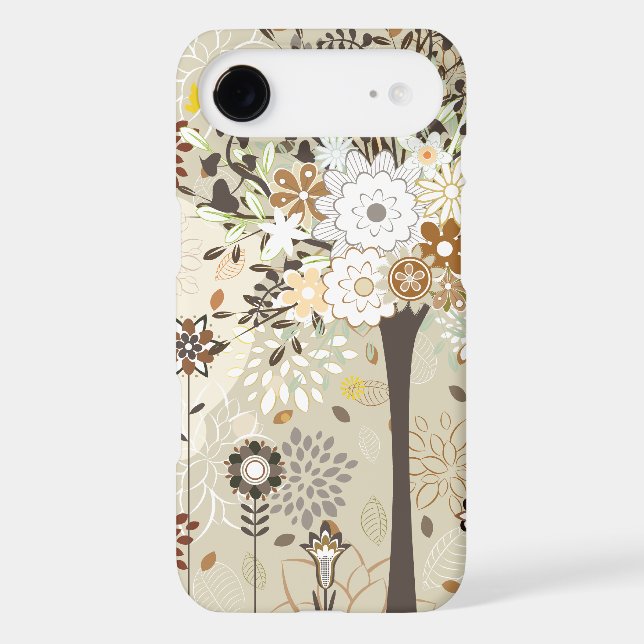 Whimsical trees and flowers iphone 4 case (Back)