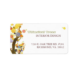 Whimsical Trees Interior Business Label