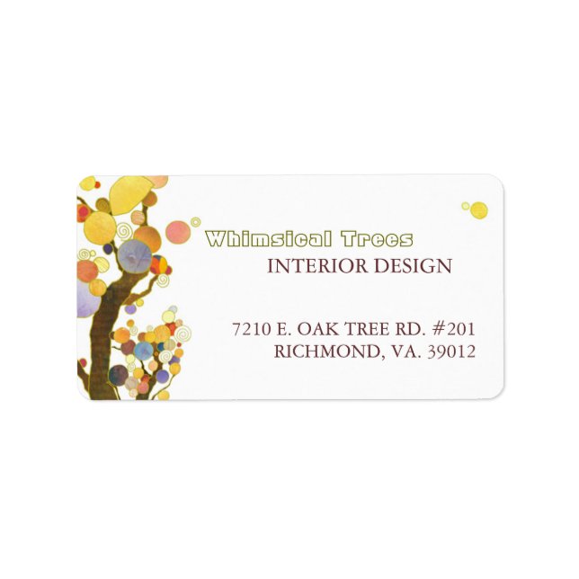 Whimsical Trees Interior Business Label (Front)