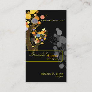 Whimsical Trees Interior Design Business Card