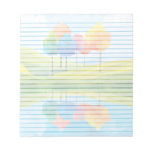 Whimsical Trees lined - 5.5" x 6" Notepad