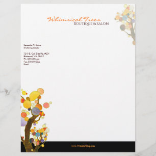 Whimsical Trees Massage Therapy Business Customized Letterhead